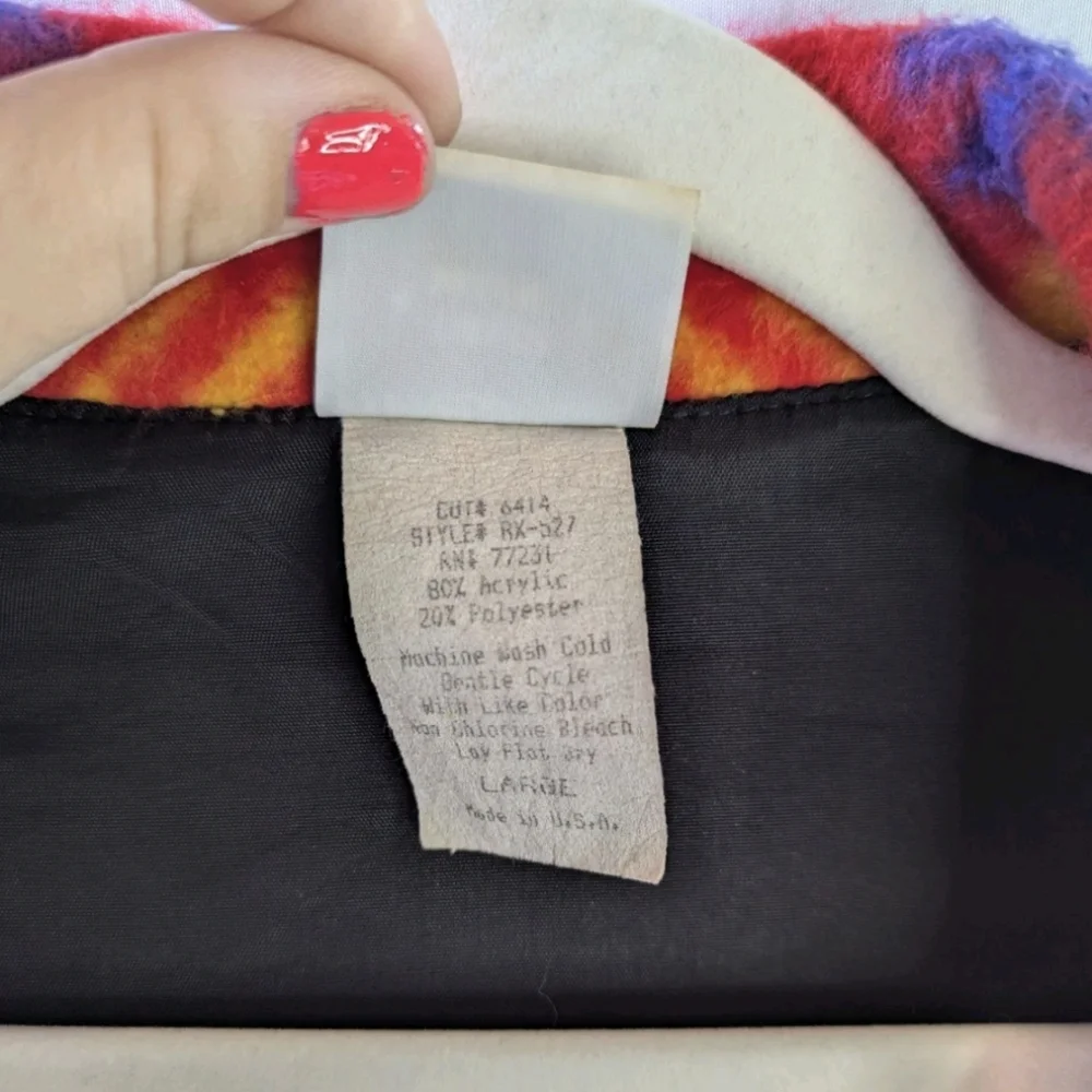 David Wayne Vintage Fleece Southwest Print Two Button Jacket Women's Large - Picture 4 of 11